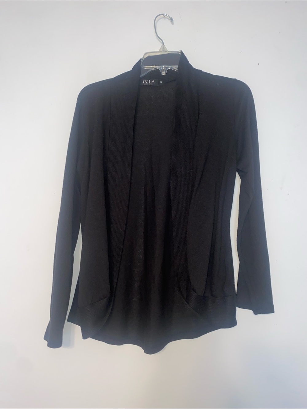 JKLA Black Open-Front Women's Cardigan Sweater